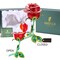 Matashi Rose Flower Trinket Box Hand-Painted Decorative Decor w/ Crystals Traditional Red and Green Colors Elegant